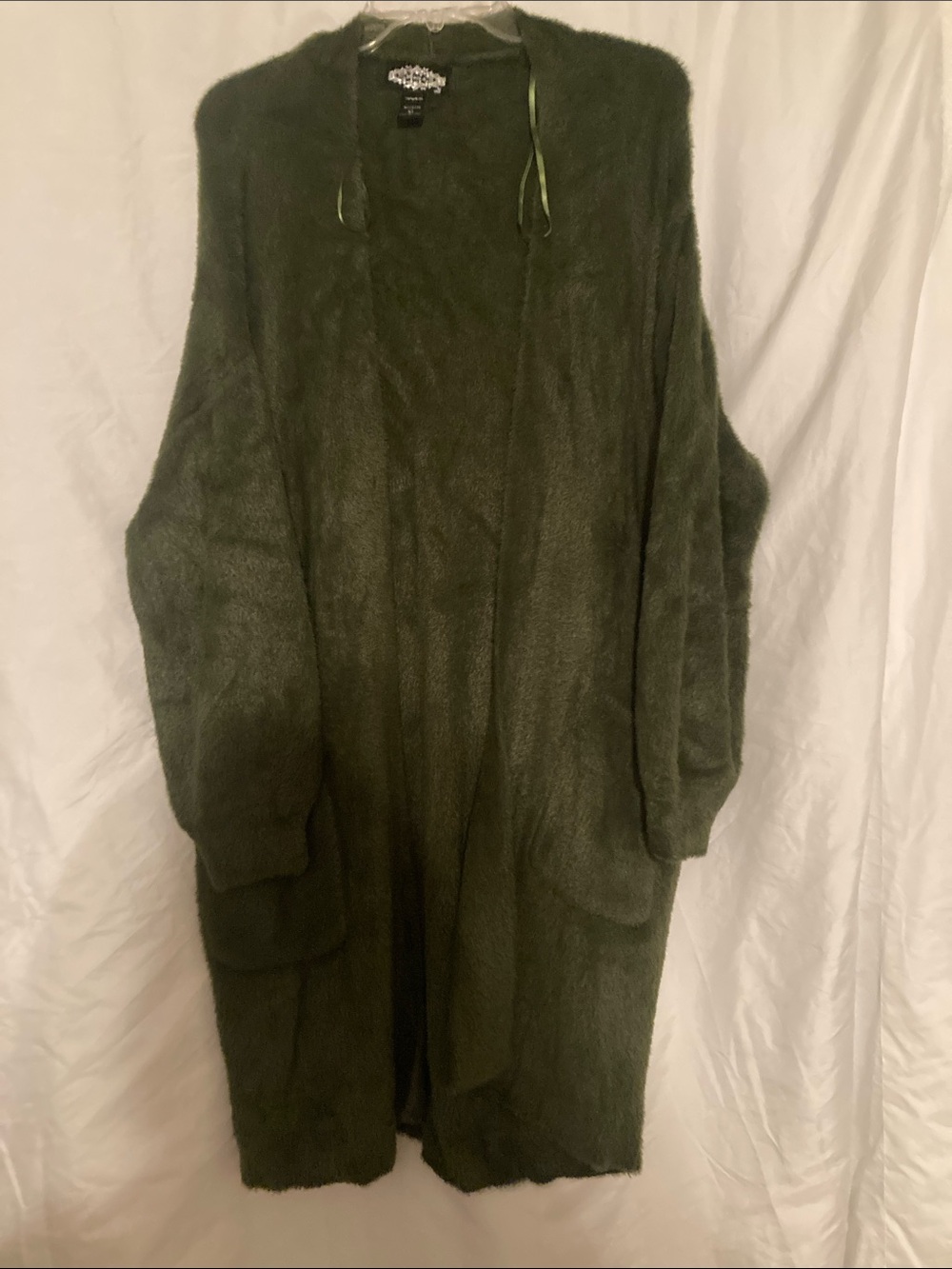 Oliver O. Cozy Open-Front Olive Green Long Cardigan sweater XL